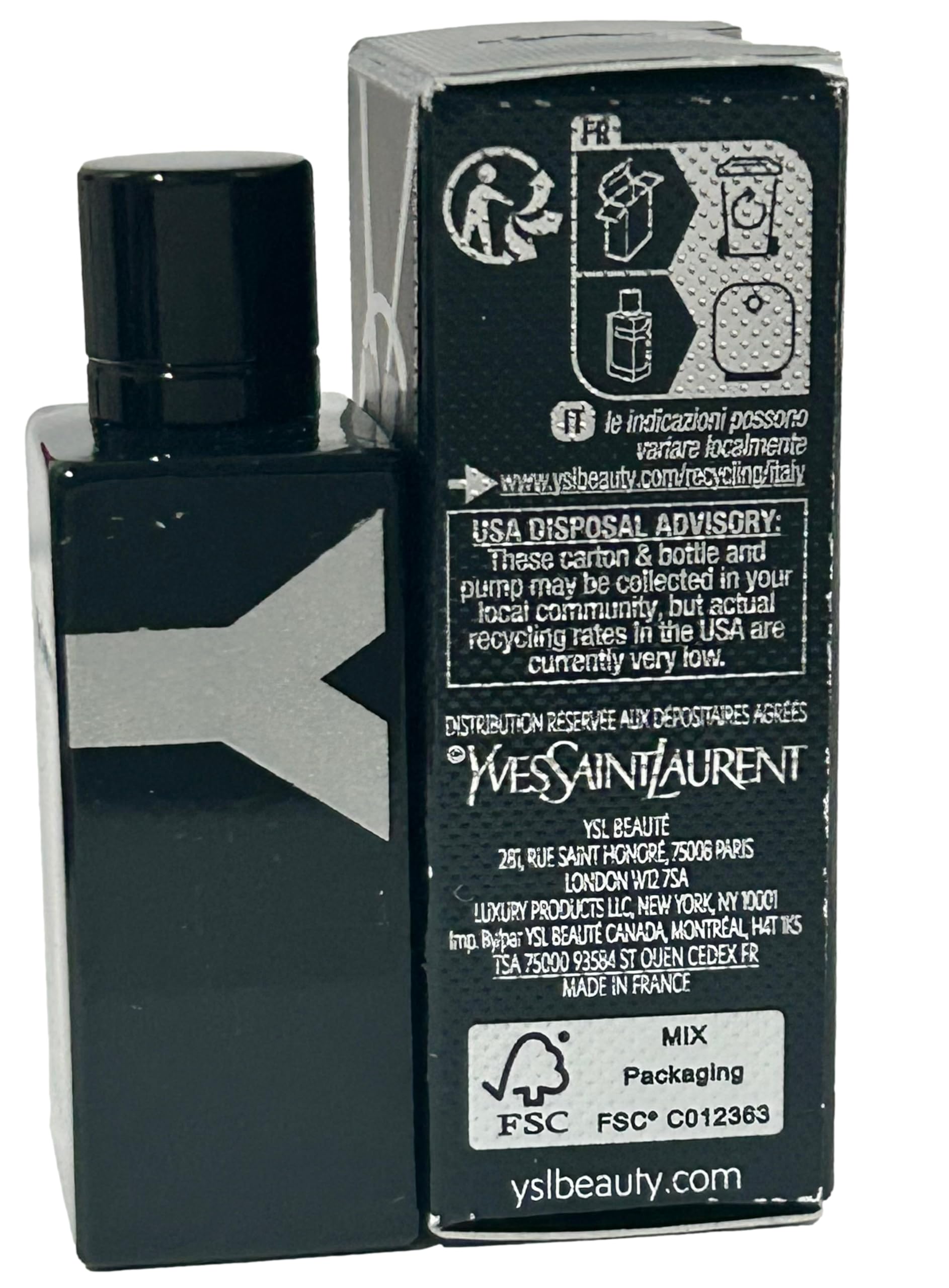 Yves Saint Laurent Le Parfum YSL Men pour-spout close-up for quick splash-on use.