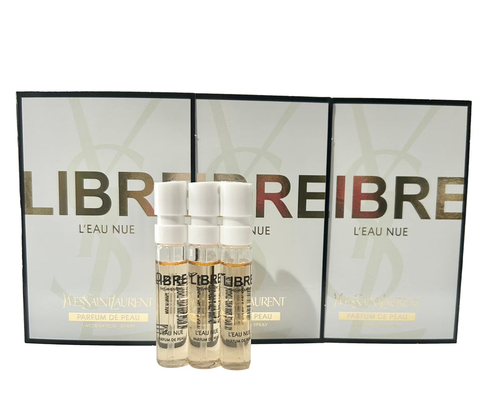 YSL Libre Eau Nue sample set with three mini bottles for easy testing