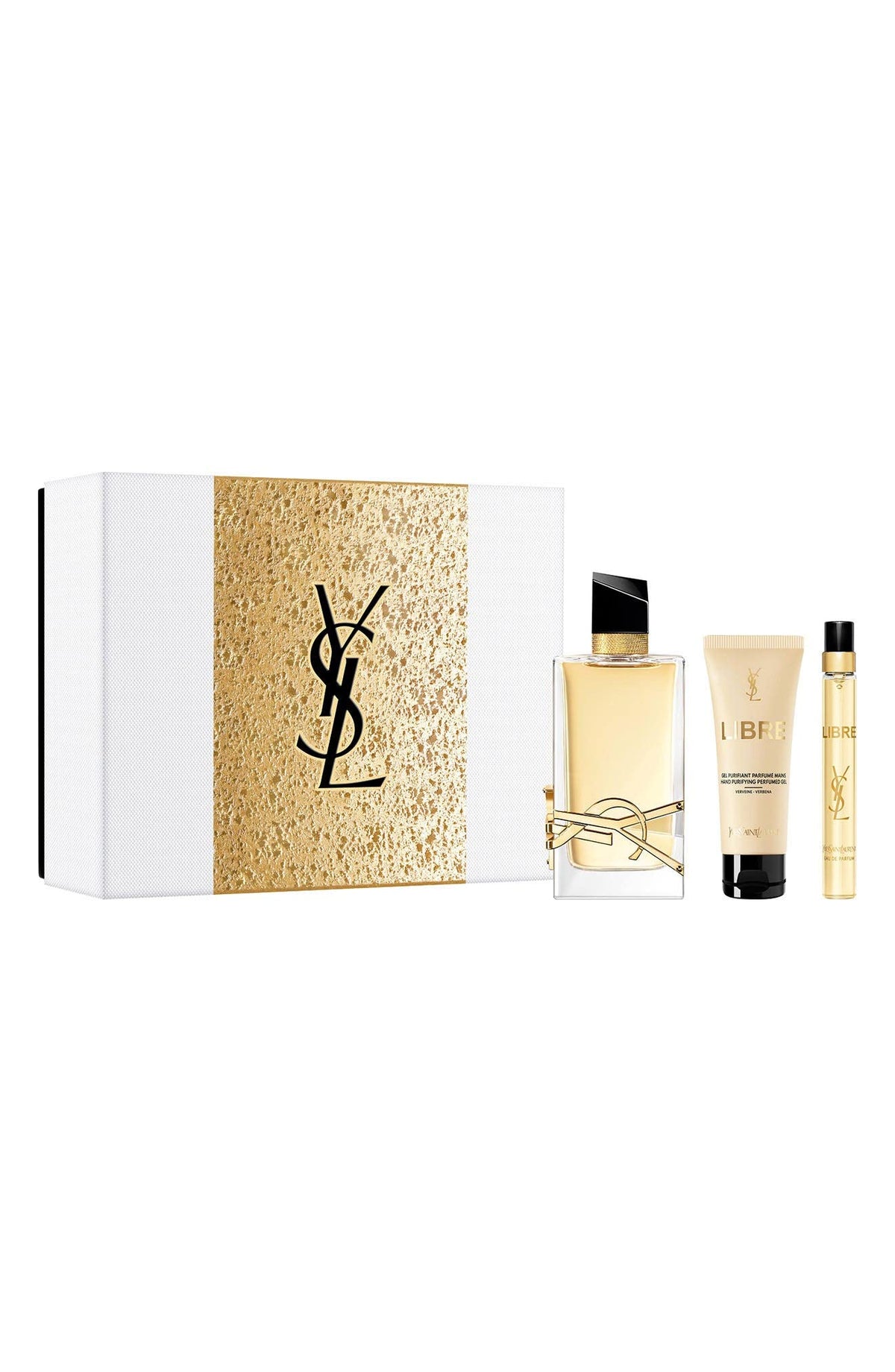 YSL Libre EDP bottle with gift set presentation for everyday confidence