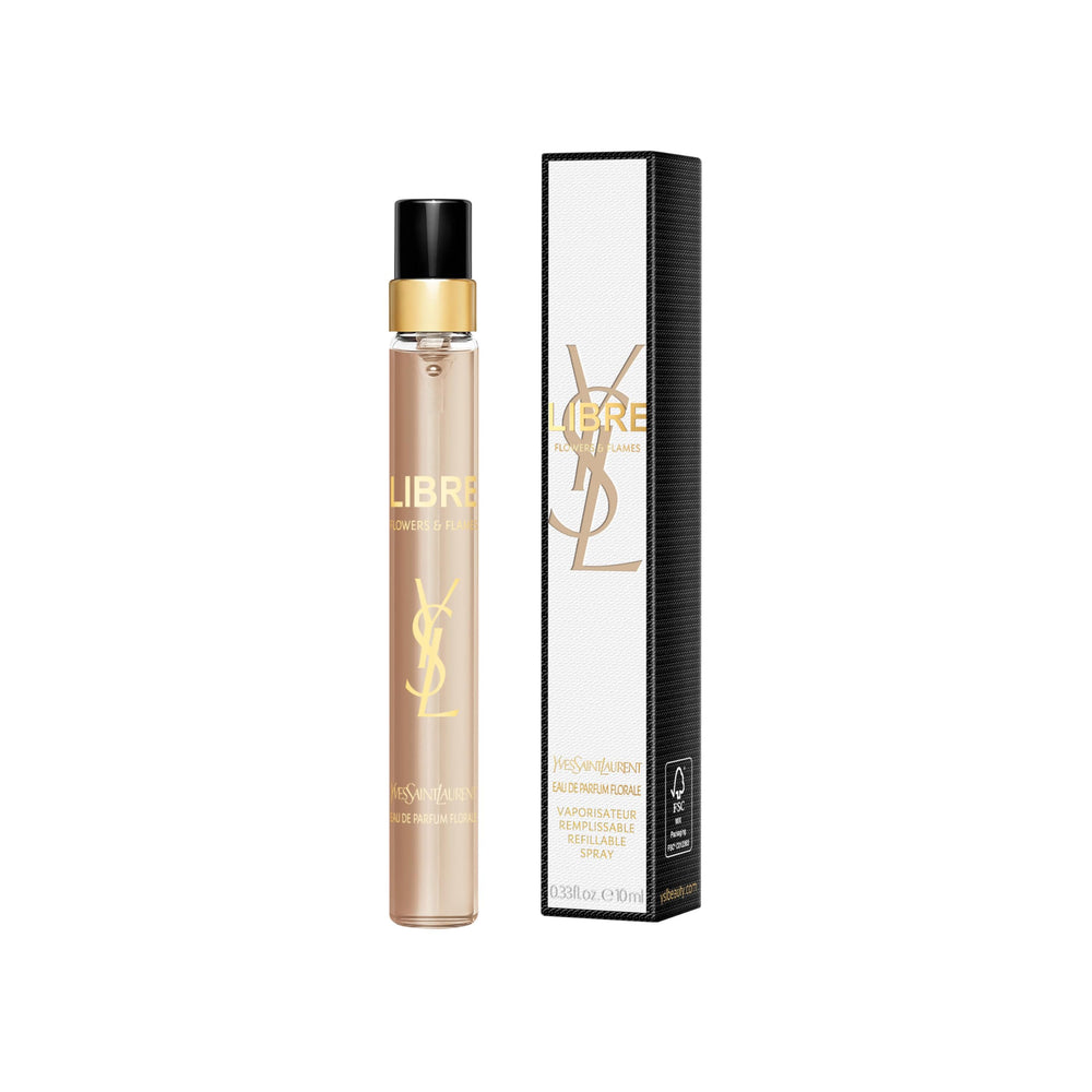 YSL Libre Flowers & Flames bottle pour shows a sunny floral fusion for everyday elegance
