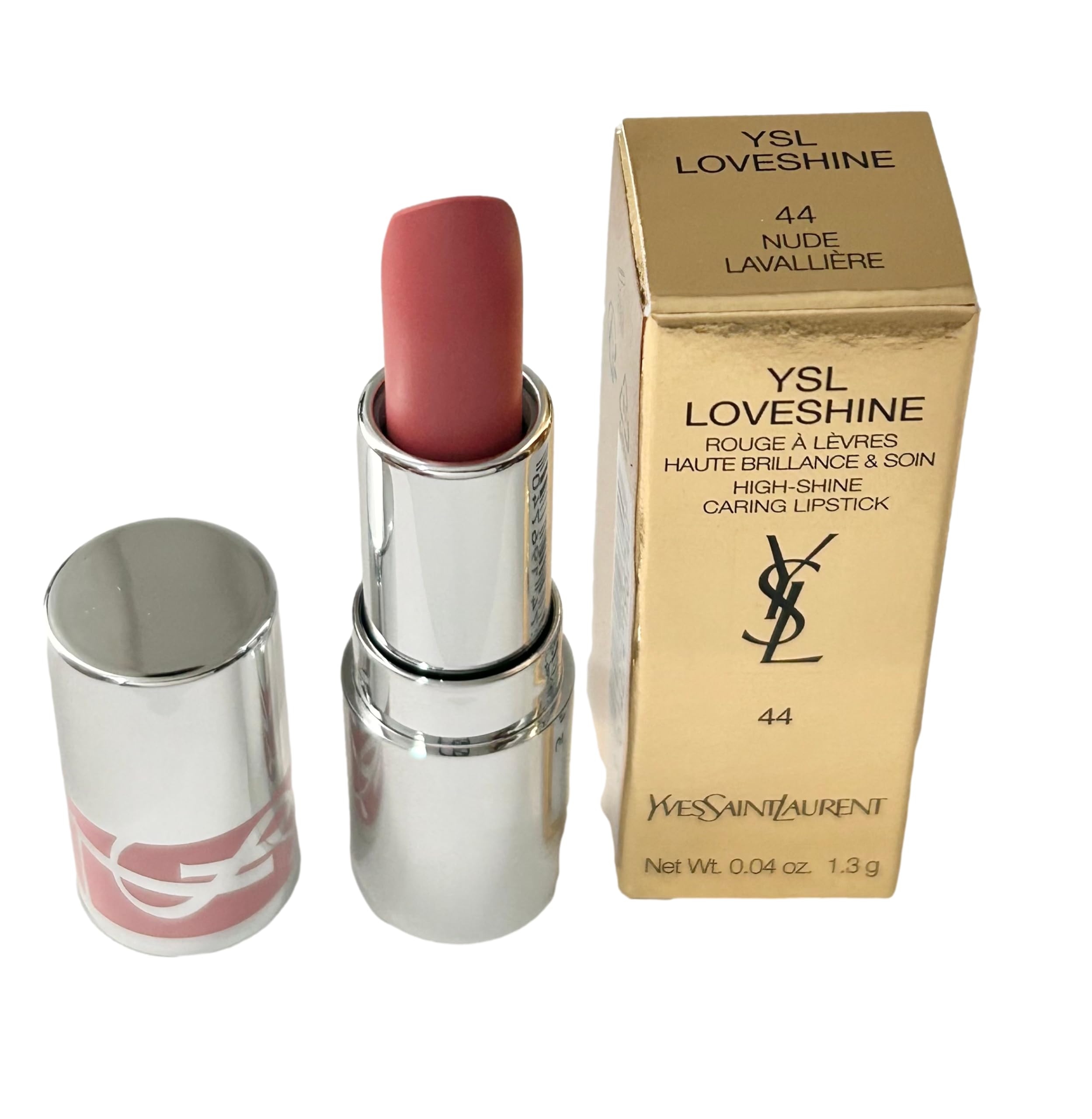 YSL Loveshine Nude Lavallière travel-size lipstick ready for on-the-go