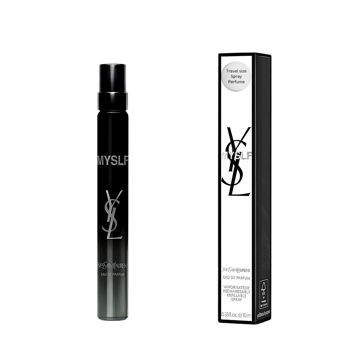 Yves Saint Laurent MYSLF bottle with couture finish, ideal for elegant daily wear.