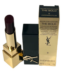 Swatch of YSL Undeniable Plum showing rich plum shade on skin