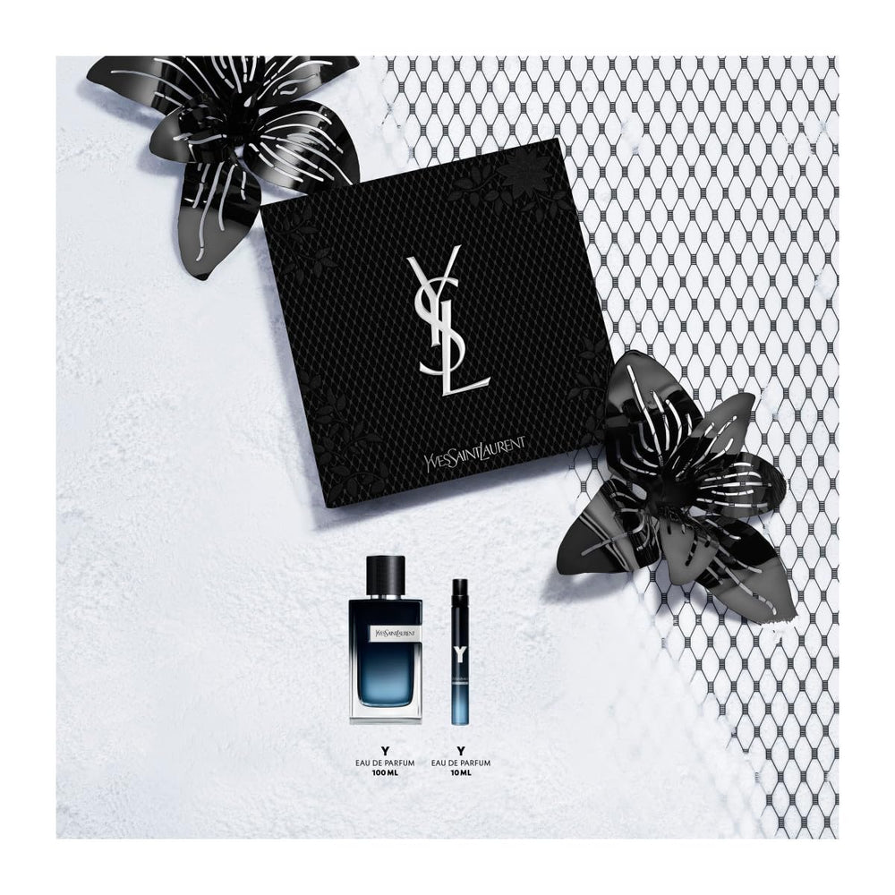 Yves Saint Laurent Y scent notes visuals, citrus woody profile for versatile wear.
