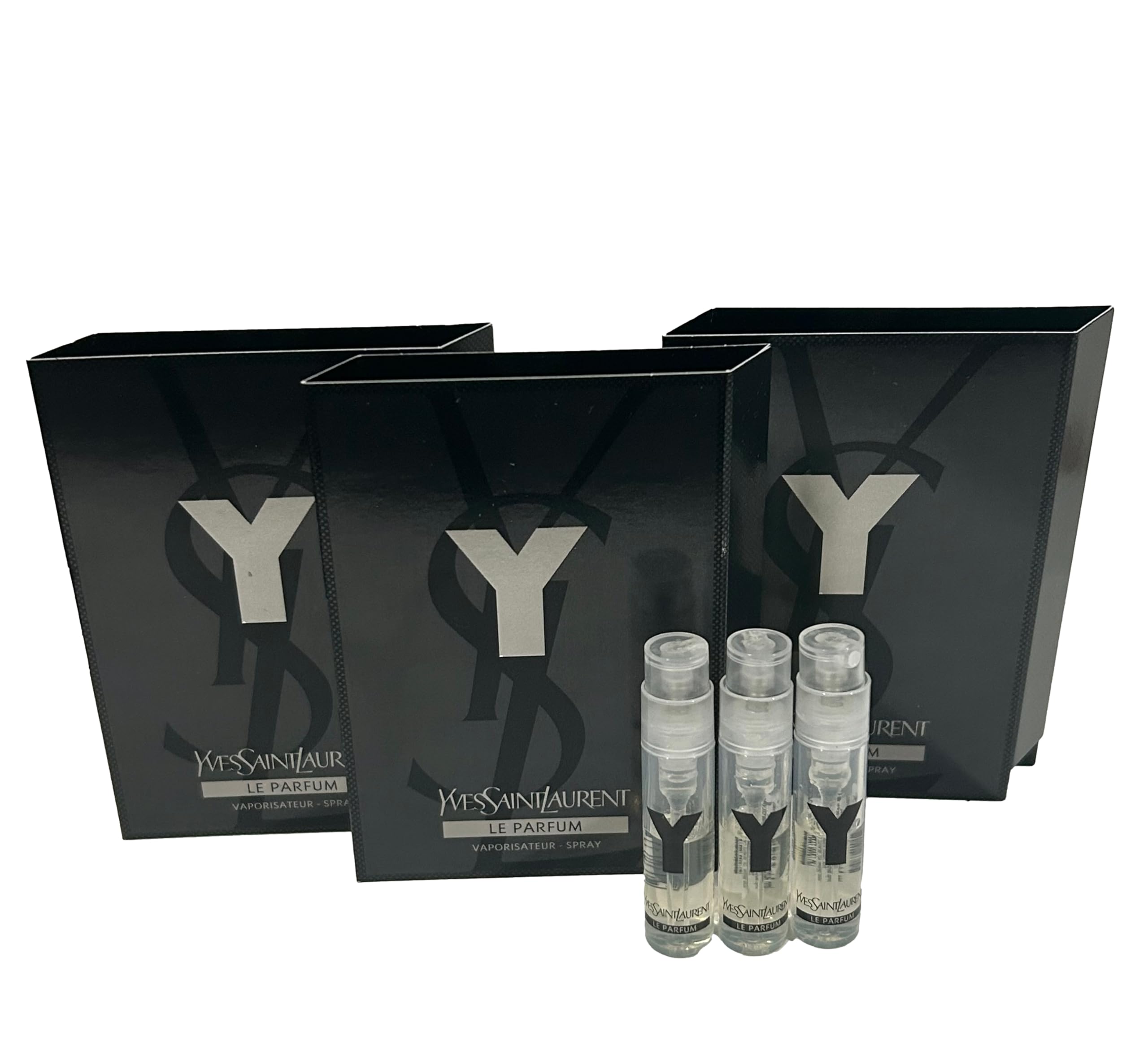 YSL Y Men LE PARFUM set of 3 partially filled sample vials for trial use