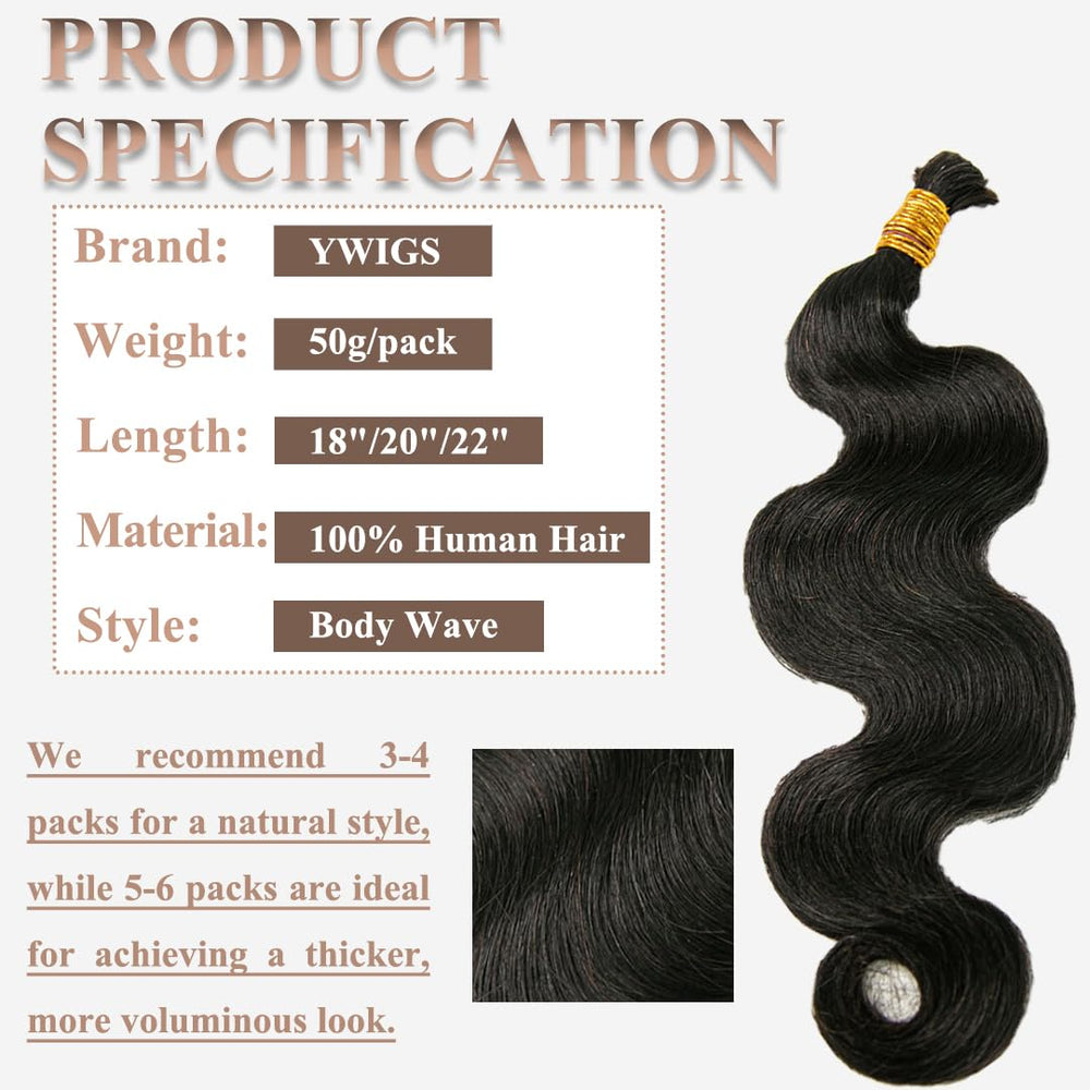 YWIGS bulk hair for braiding offers premium virgin texture for durable, reusable styling.