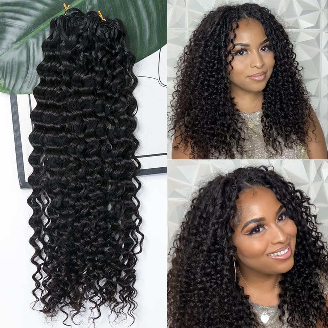 YWIGS pre-separated water wave crochet extensions 18in for quick install and natural look