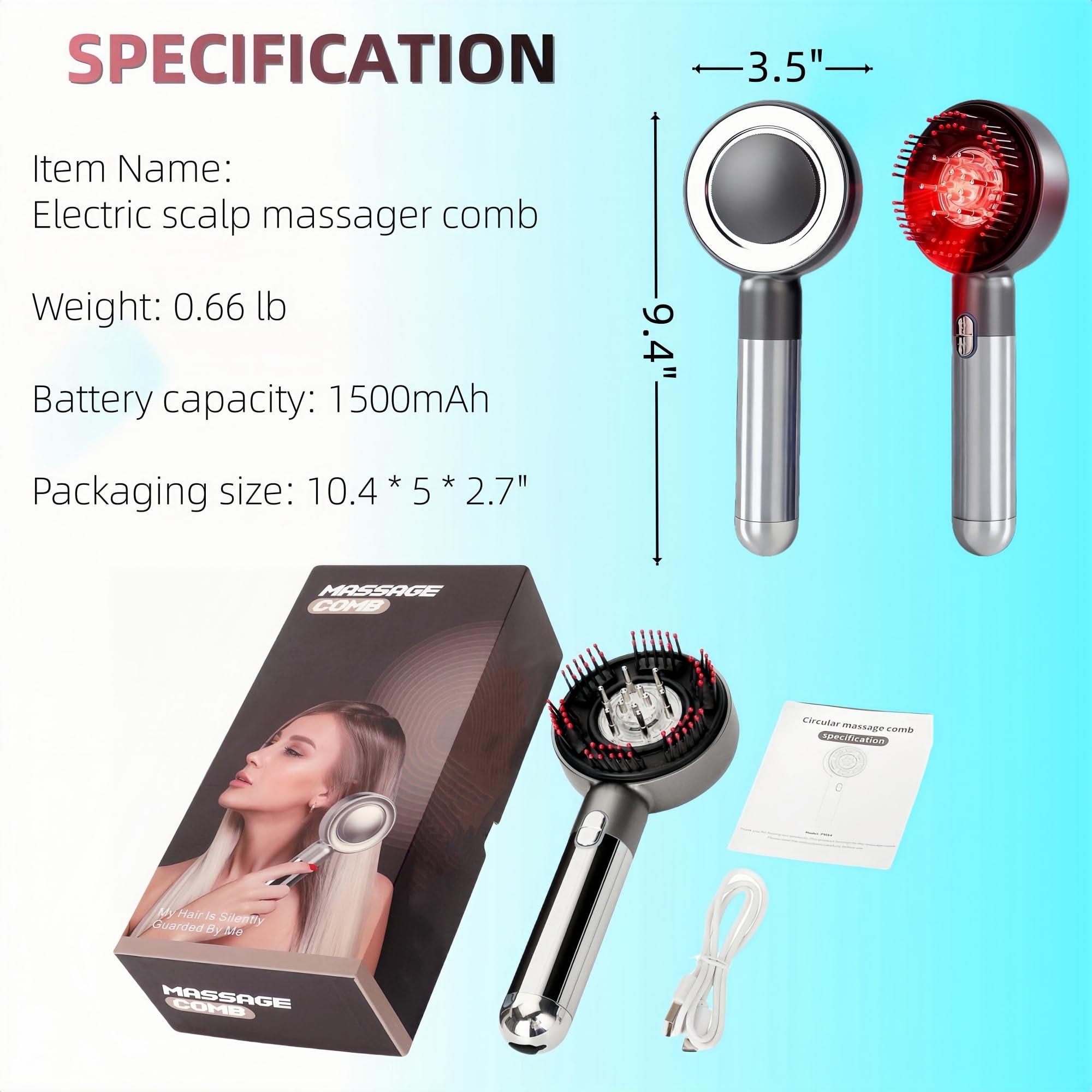 YXYOUNG portable scalp massager that fits into a travel bag.