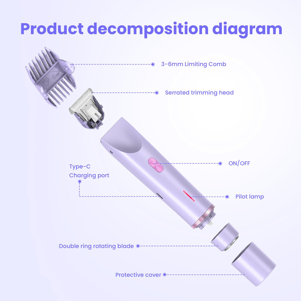 YZDJQX bikini trimmer suitable for wet and dry body grooming