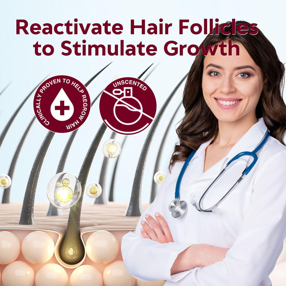 Yzmoffer 5% Minoxidil spray nozzle close-up for precise scalp delivery.
