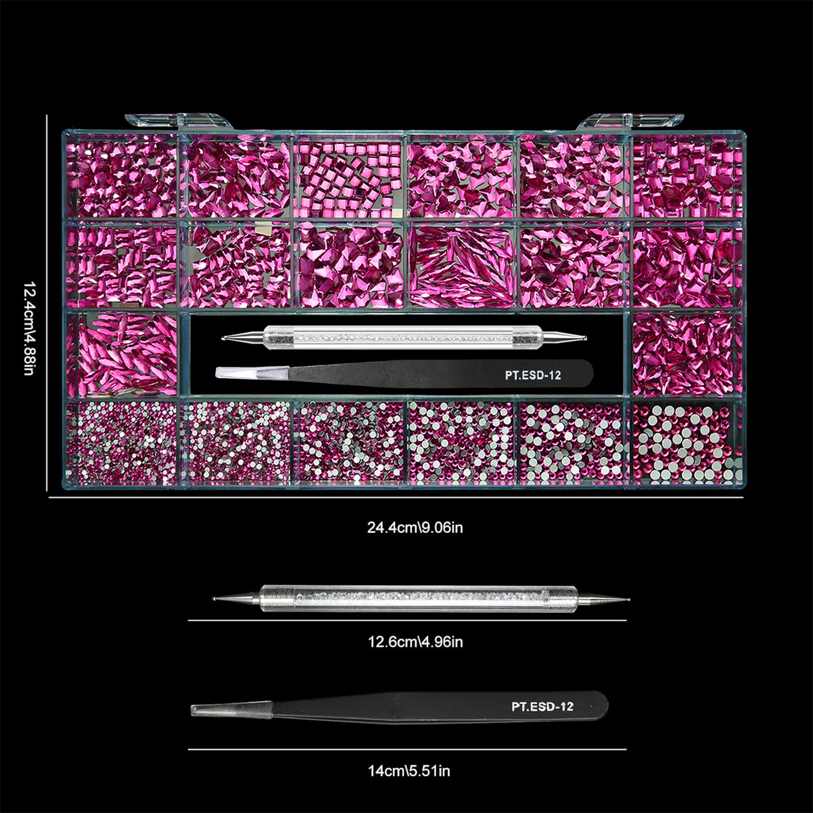 Yzzseven easy-apply nail jewels for natural or artificial nails.