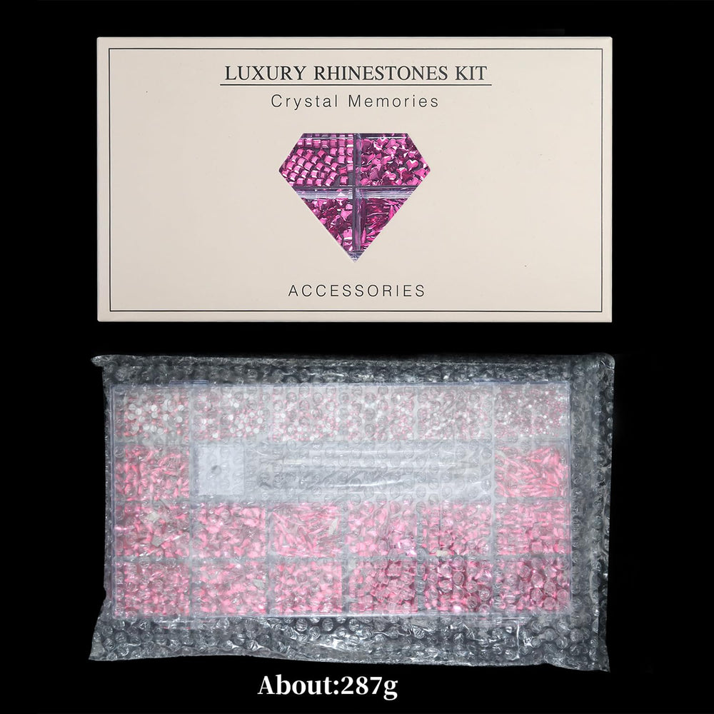 Yzzseven premium packaging keeps rhinestones organized and protected.