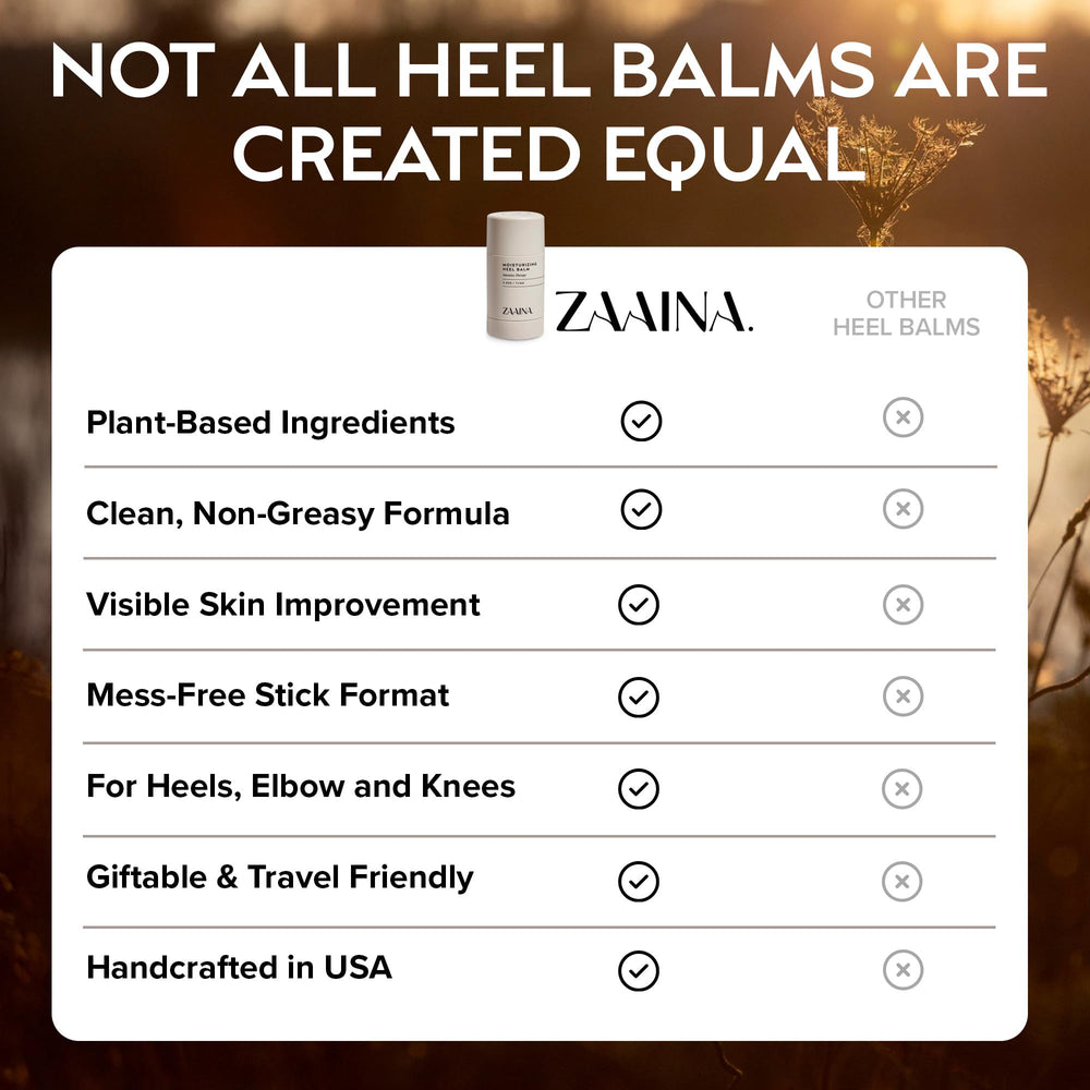 Applying ZAAINA to elbows and knees to soften rough patches.
