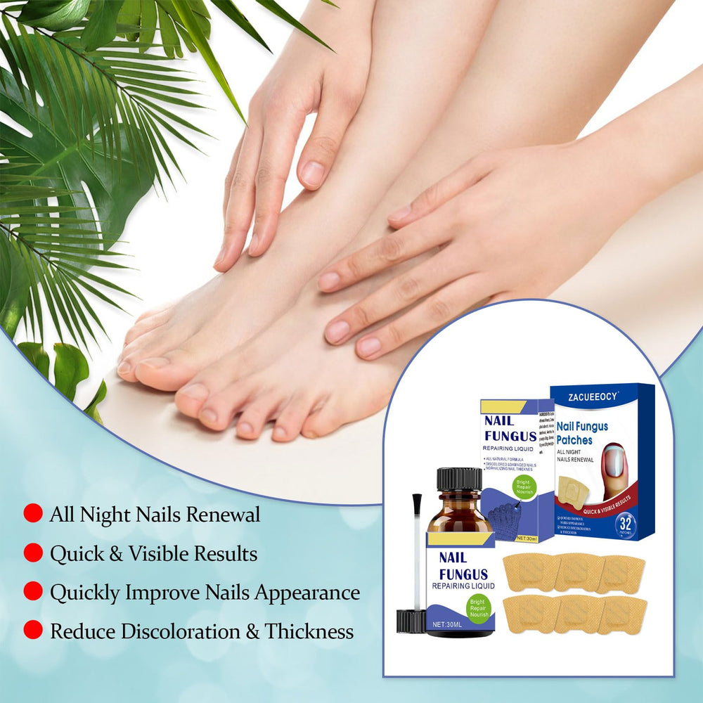 ZACUEEOCY daily night routine with patch application on nails