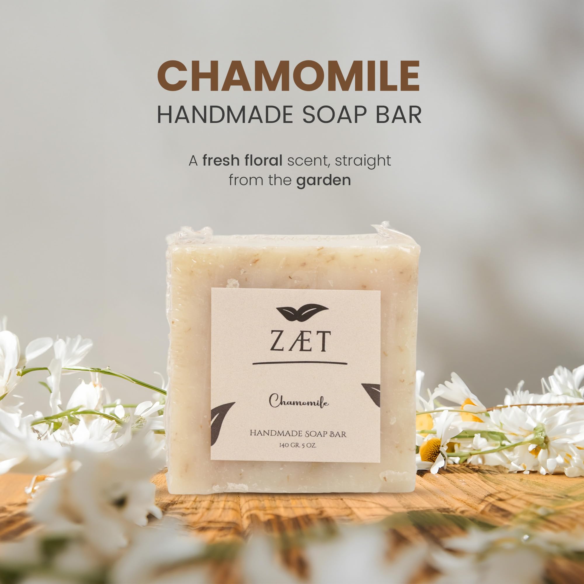 ZÆT Chamomile Soap Bar 8-Pack bars ready for everyday hand and body use.