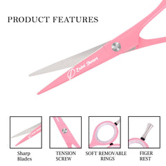Zaini Shears pink hair cutting scissors for comfortable, fatigue-free use