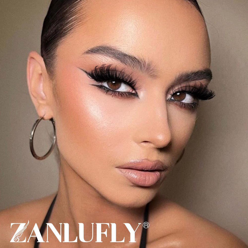 ZANLUFLY 14-pair cat eye lashes pack for versatile wear