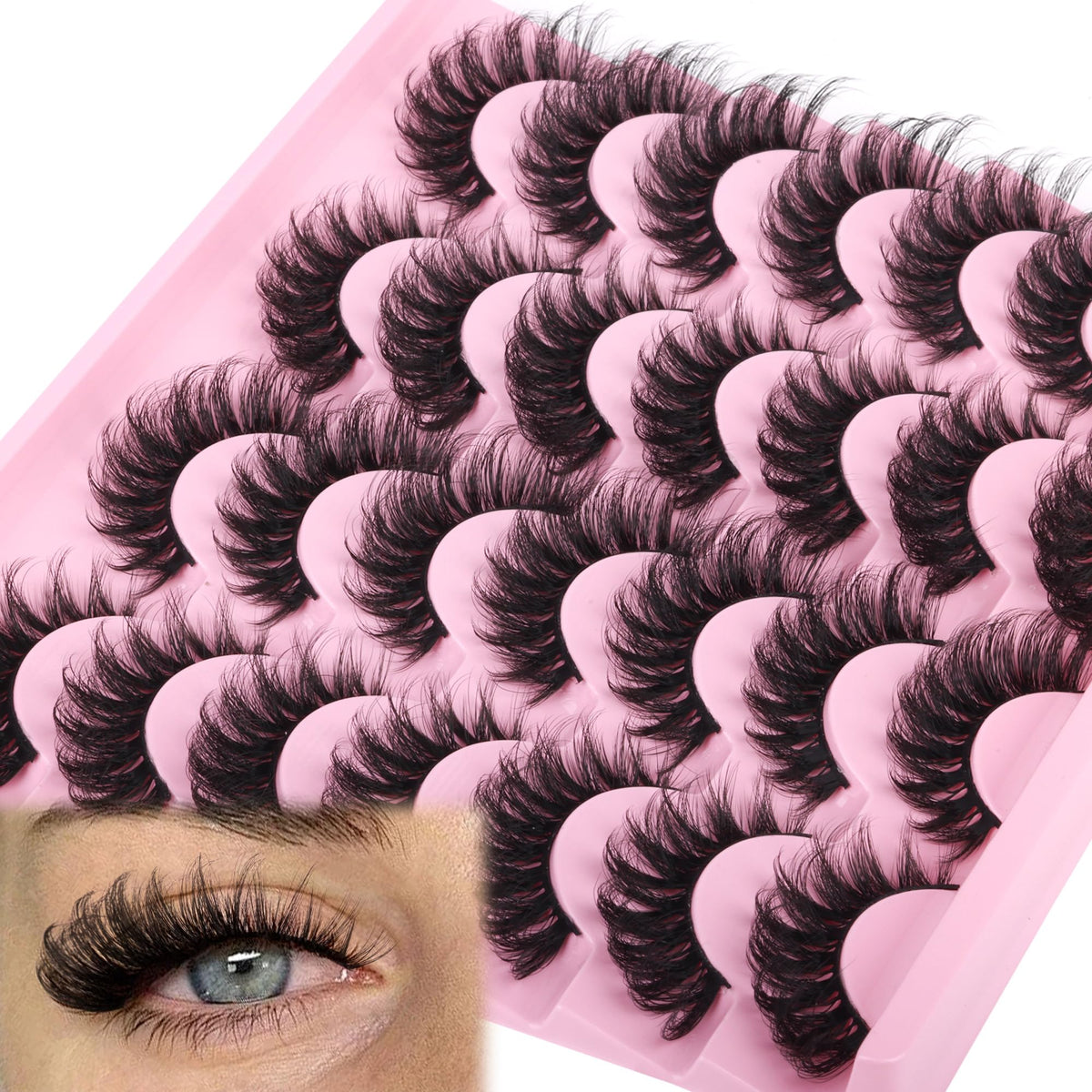 ZANLUFLY cat eye lashes with D-curly volume for everyday drama