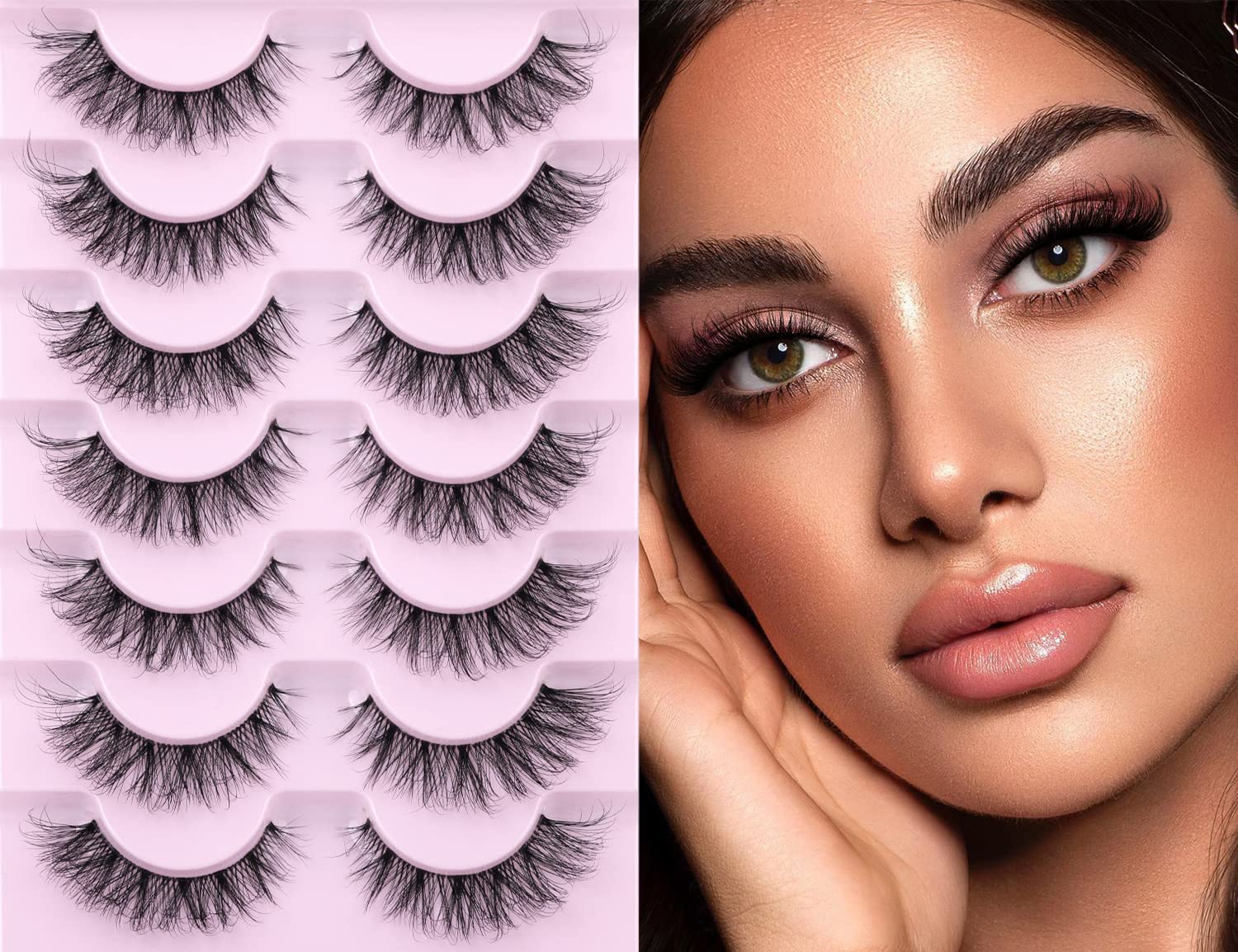 Zanlufly clear-band lashes with soft band for comfort.
