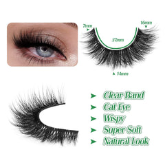 Zanlufly cruelty-free lashes with a clear band blend seamlessly with natural lashes.