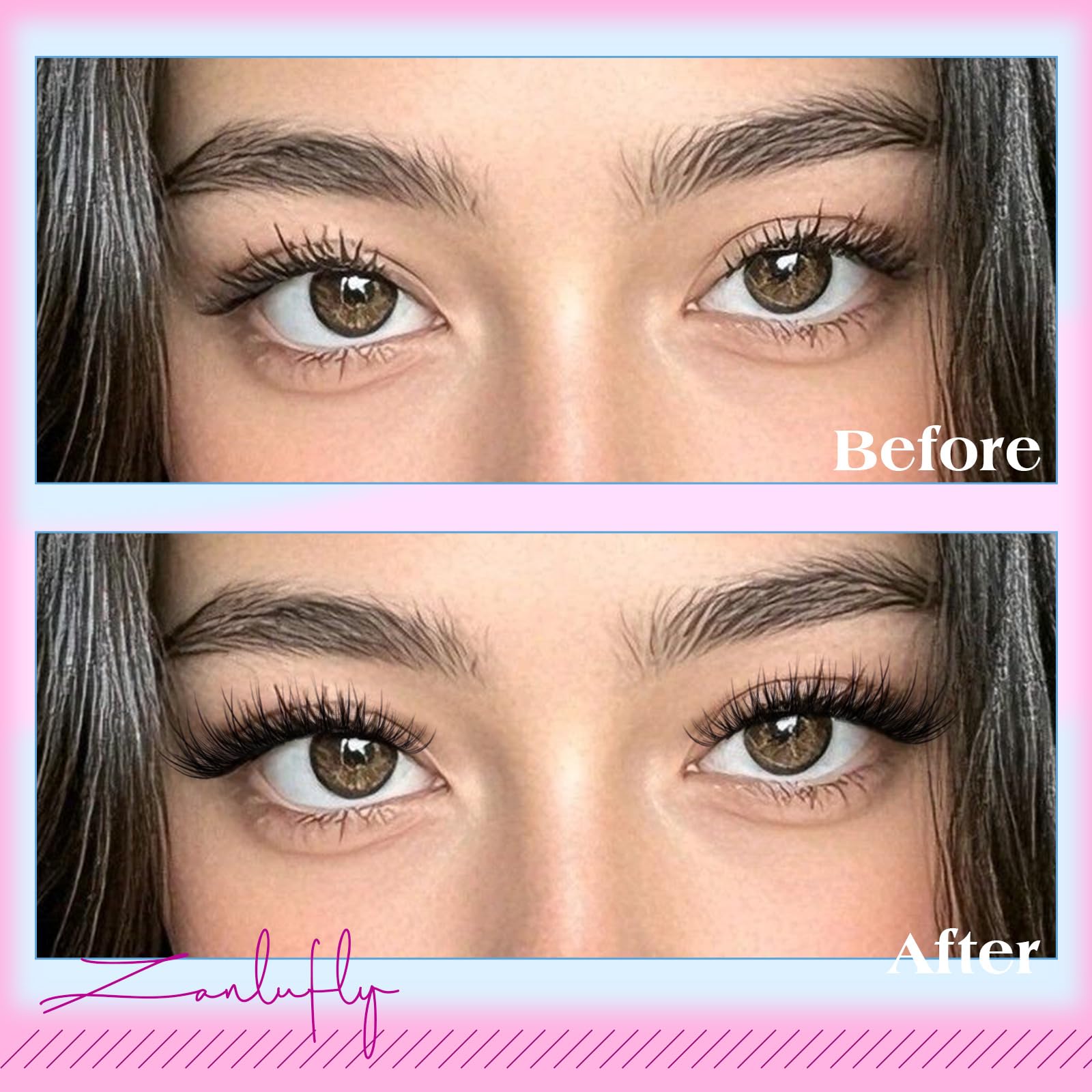 ZANLUFLY durable reusable lash clusters maintain shape through multiple uses.