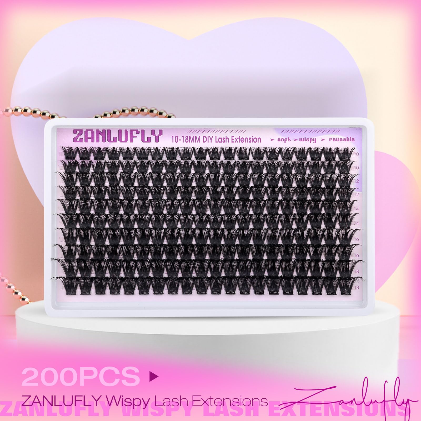 Zanlufly durable reusable lashes for multiple looks