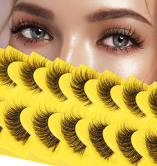 Zanlufly false lashes with D-Curly wispy cat eye for subtle volume
