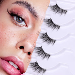 Zanlufly Half Lashes natural look wispy front view for everyday glamour.