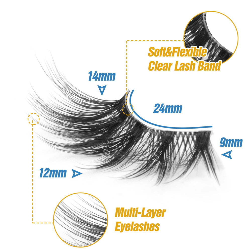 Zanlufly Half Lashes natural look blends with your everyday makeup.