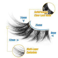 Zanlufly Half Lashes natural look blends with your everyday makeup.