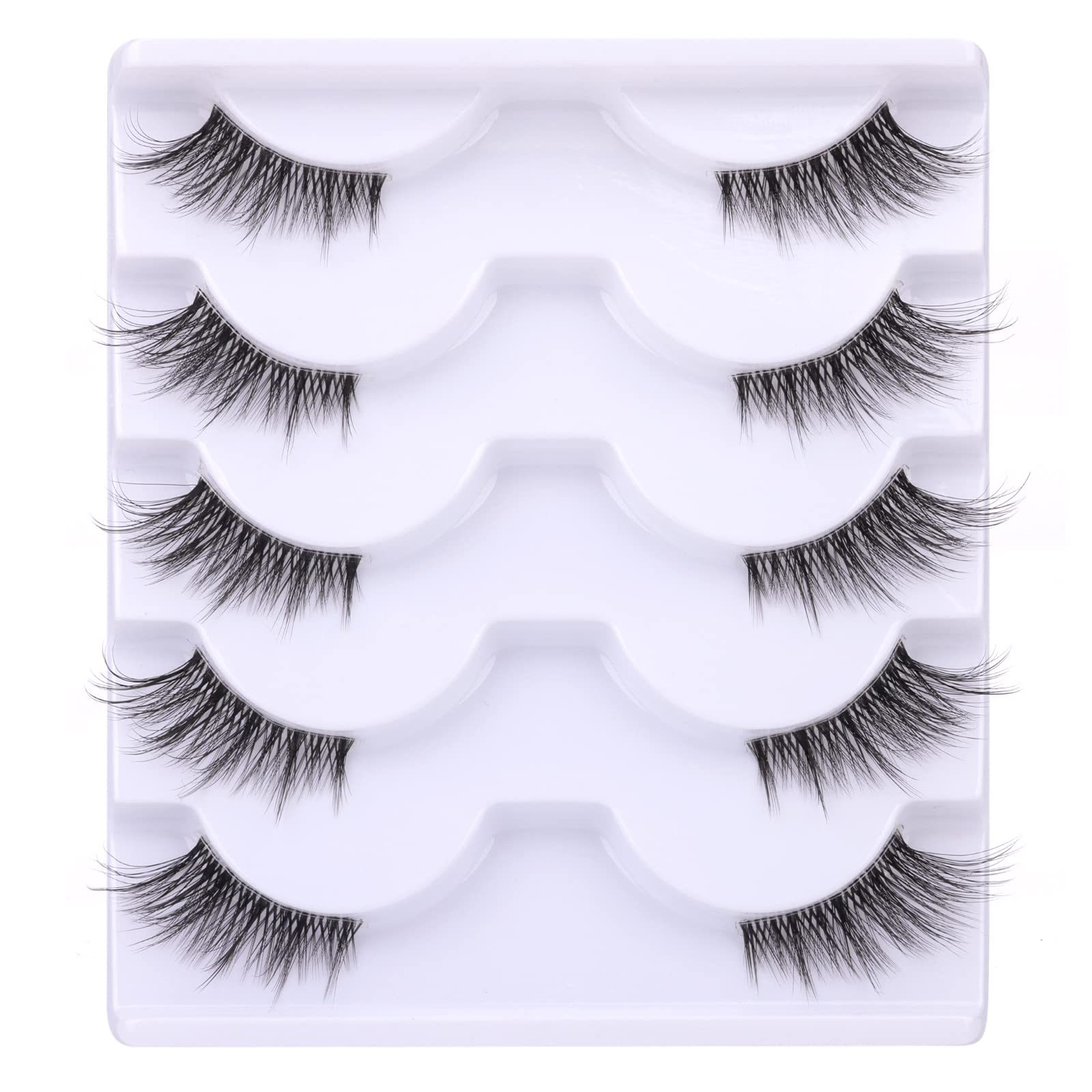 Zanlufly Half Lashes vegan faux mink texture with cruelty-free appeal.