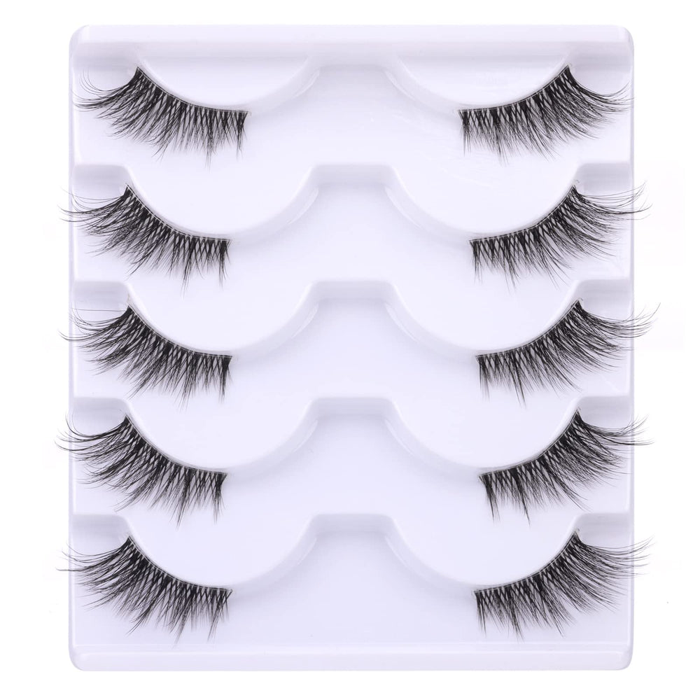 Zanlufly Half Lashes vegan faux mink texture with cruelty-free appeal.