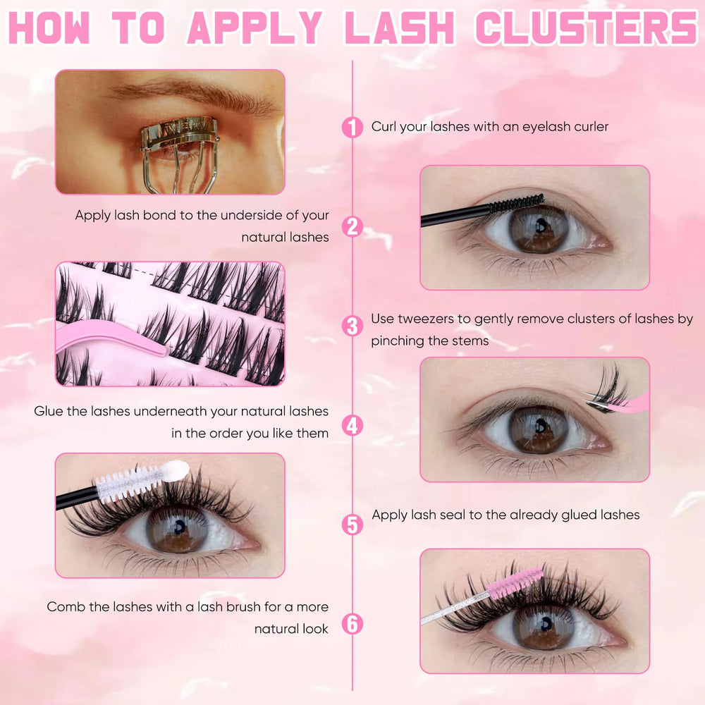 Zanlufly lash clusters feature a comfortable cotton-band lash band.