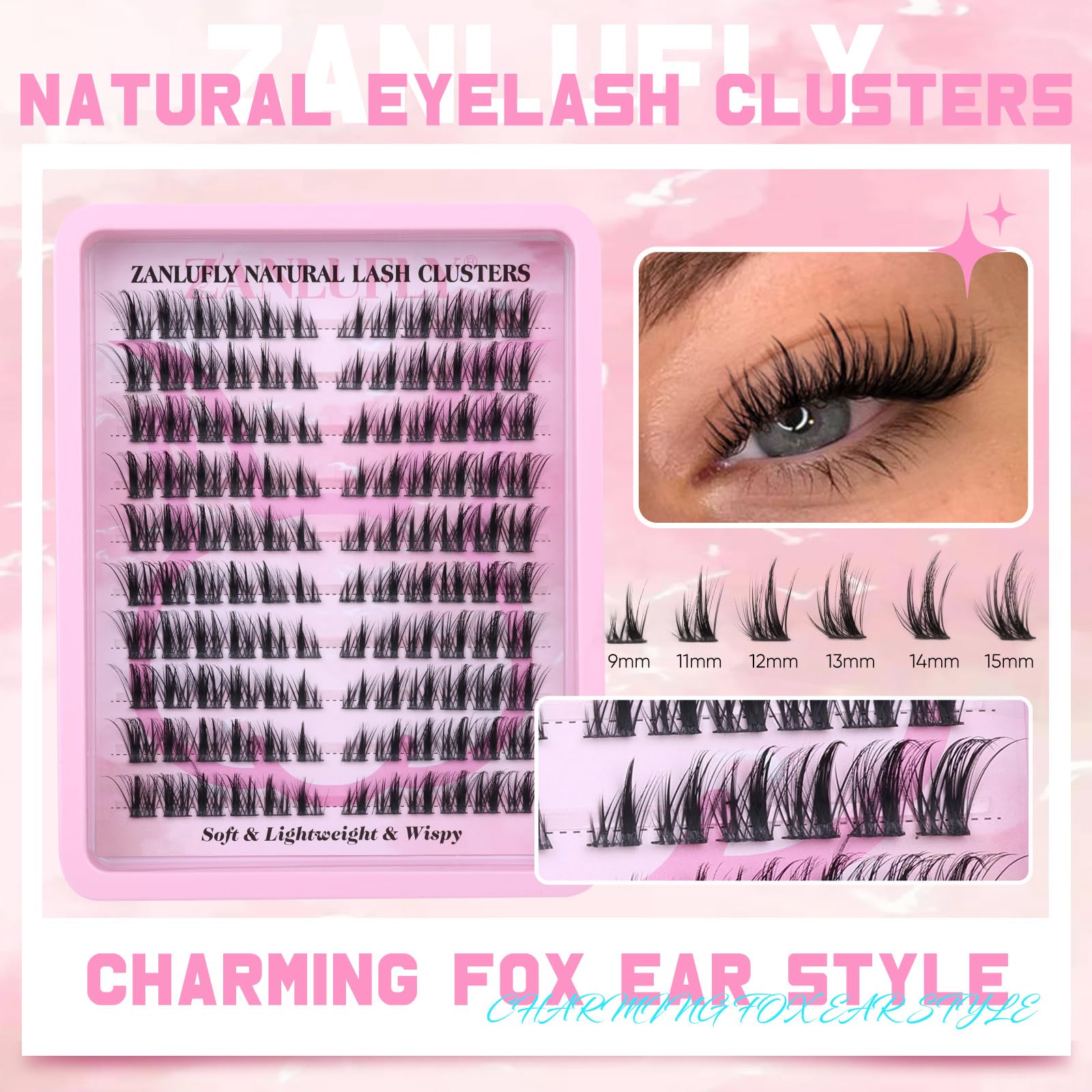 Zanlufly LC-curly lashes maintain a natural curl from every angle.