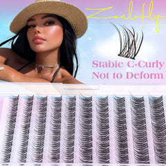 Zanlufly lash clusters on eye during quick application