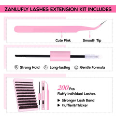 zanlufly soft matte-black cluster lashes for natural contrast