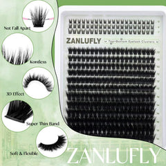 Ultra-soft synthetic fibers feel feather-light on natural lashes, ZANLUFLY.