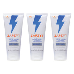 Zapzyt acne wash bottle front view highlighting 2% salicylic acid for daily use.
