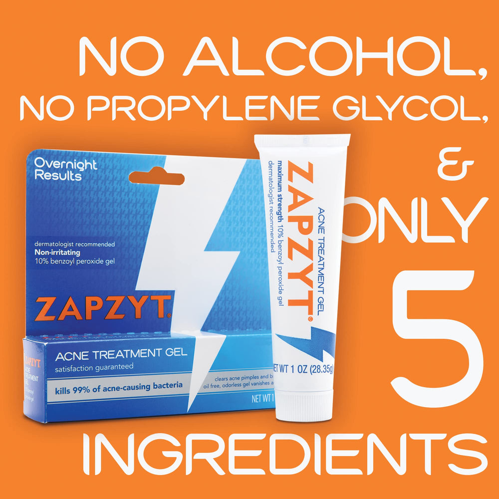 Zapzyt gel applied on skin drying clear with a non-greasy finish.