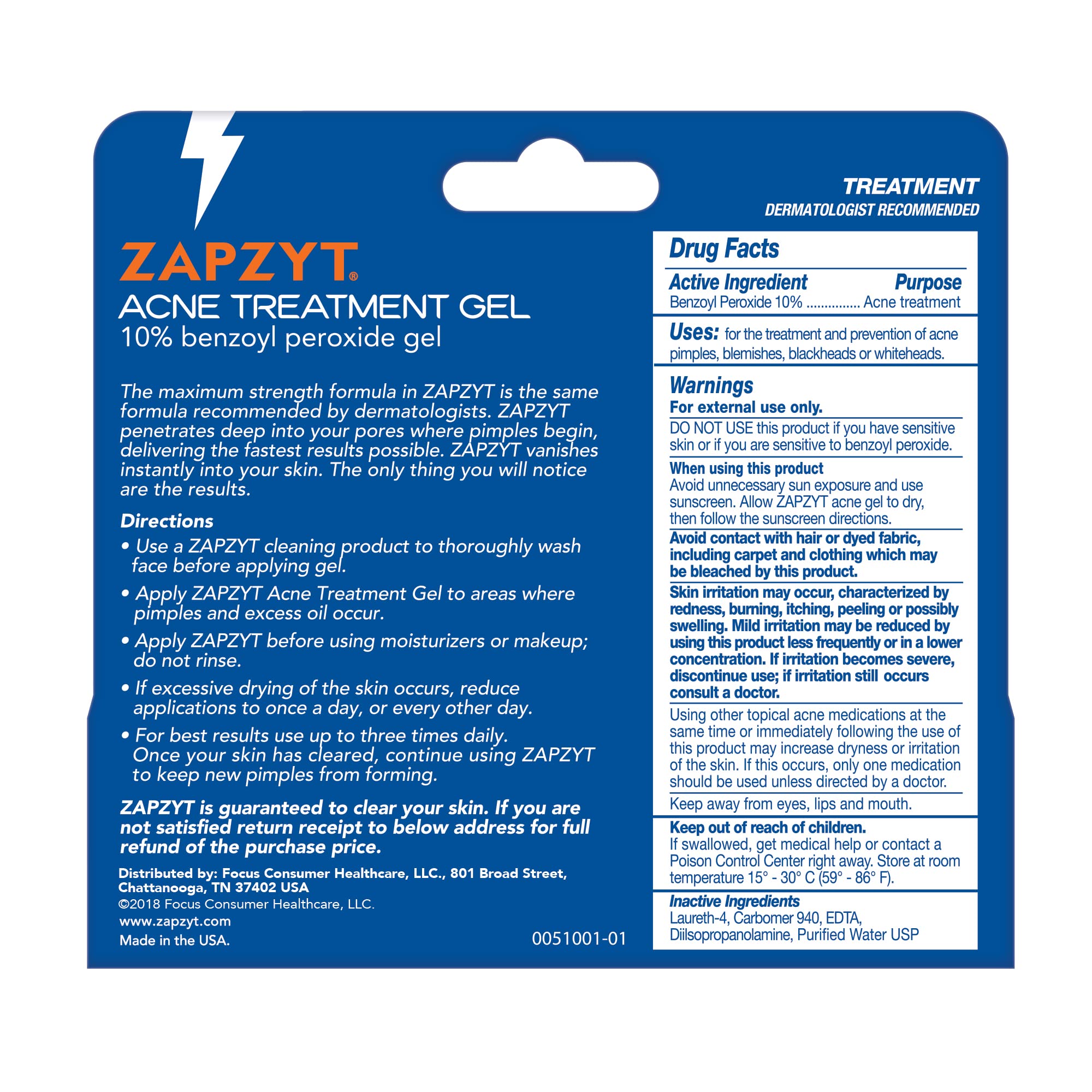 Zapzyt gel tube close-up highlighting oil-free, fast-absorbing texture.