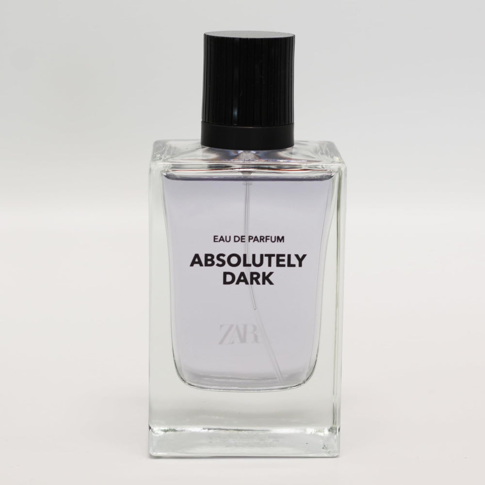 Zara Absolutely Dark packaging closeup highlighting premium presentation.