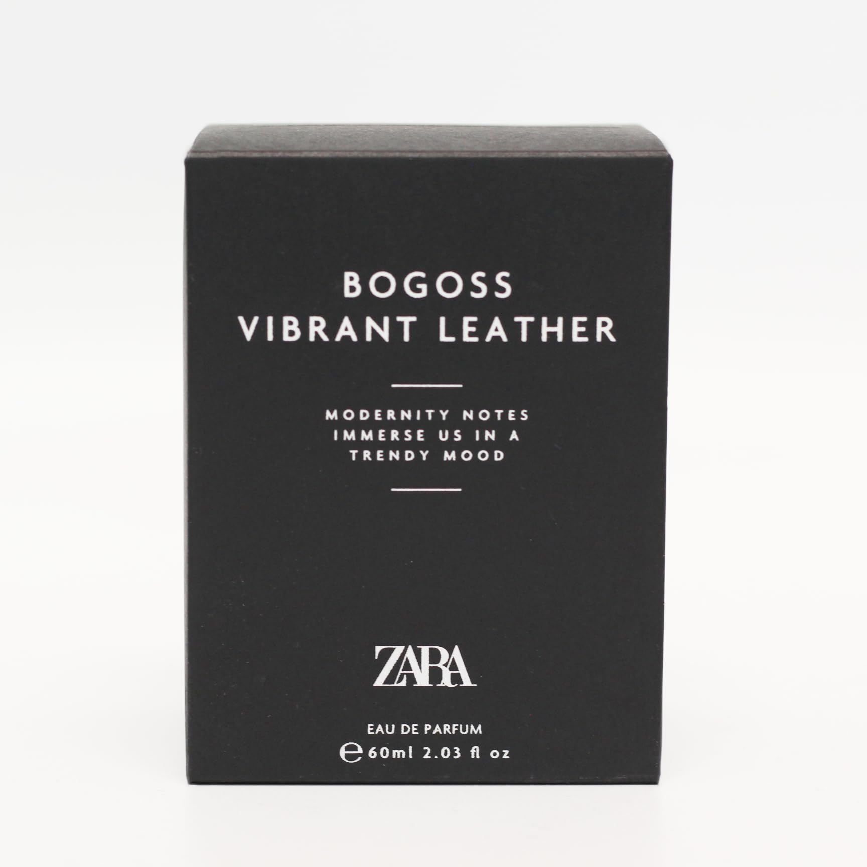 Zara Bogoss Vibrant Leather bottle on display with engraved cap detail.