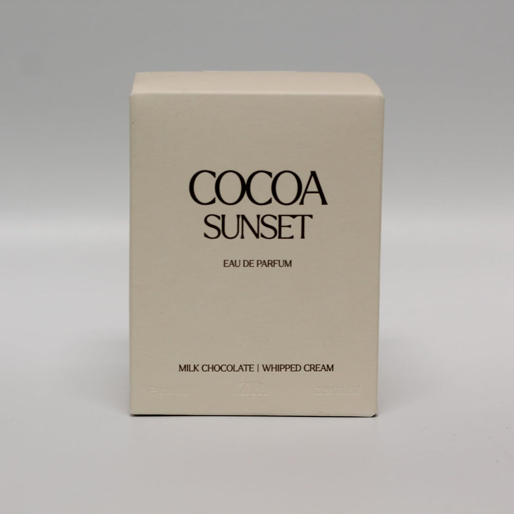 Zara Cocoa Sunset packaging box, gift-ready presentation.