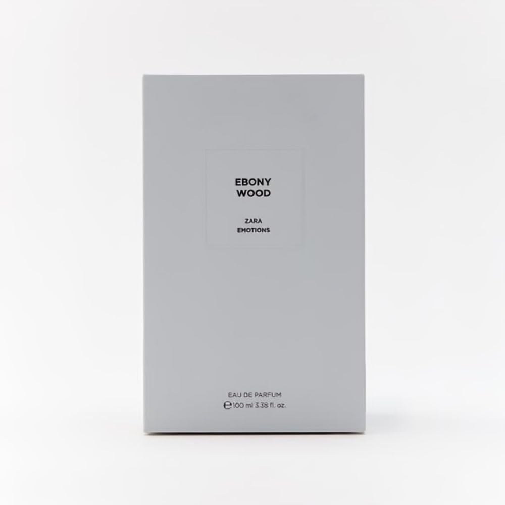 ZARA Ebony Wood EDP wood-tone note highlight, inviting warmth for evening wear.
