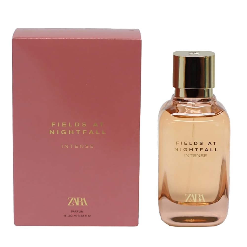 Zara Fields at Nightfall Intense bottle closeup showing praline opening for evening allure.