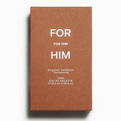 Zara For Him ingredient label underscores texture and notes like bergamot for everyday use.