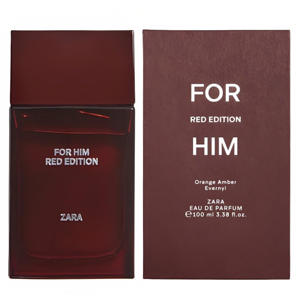 Zara For Him Red Edition bottle front, premium masculine presentation.