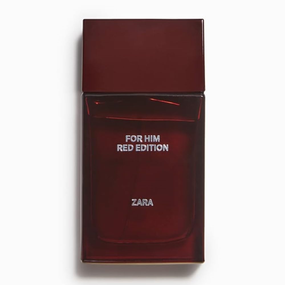 Zara For Him Red Edition bottle pour, reveals bright opening.