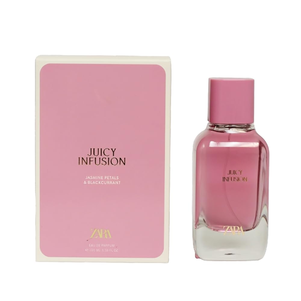 Zara Juicy Infusion bottle front view, stylish everyday fragrance.
