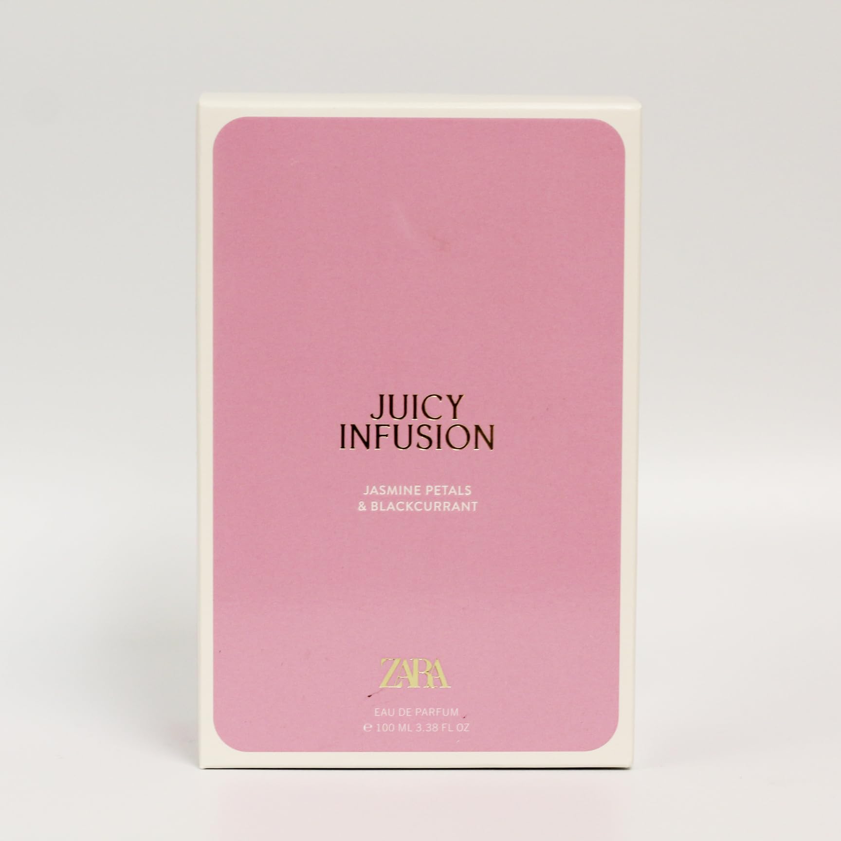 Zara Juicy Infusion packaging box, gift-ready and stylish.